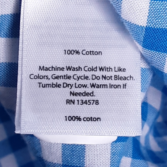 Vineyard Vines Aqua Blue & White Gingham Plaid Slim Fit Tucker Shirt Size XXL - Picture 7 of 8